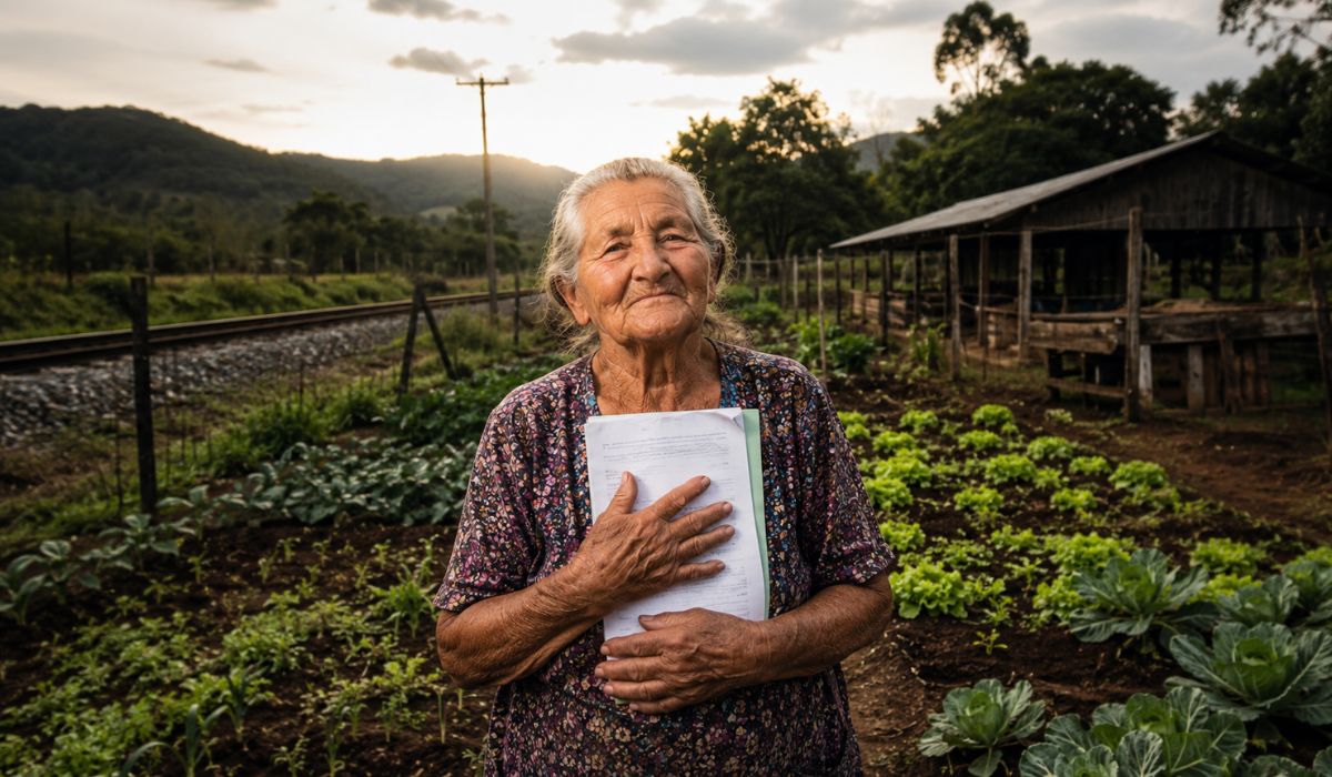 Agricultora de 78 anos viveu décadas em terra sem escritura e venceu disputa judicial por área rural no RS após enfrentar o governo federal. (Imagem: Ilustrativa)