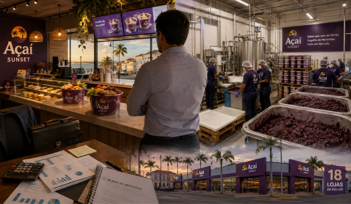 Ex-bancário do Maranhão investiu R$ 100 mil na Açaí Sunset, criou fábrica própria e levou a rede a 18 lojas e R$ 10 milhões em 2025. (Imagem: Ilustrativa)