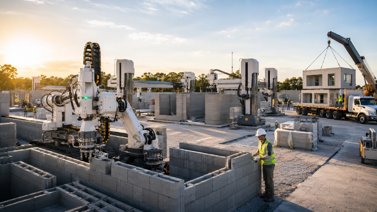 Enquanto uma obra comum ainda depende de meses de pedreiro, entulho e orçamento estourado, casas prontas que chegam de caminhão, paredes impressas em 3D e robôs que assentam blocos começam a transformar a construção em linha de montagem