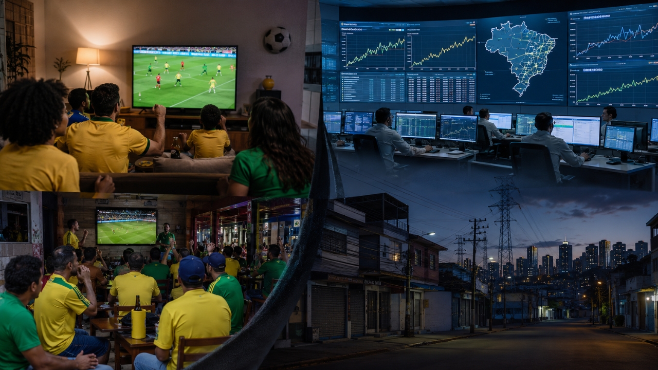 Enquanto milhões de brasileiros acompanham a Seleção à noite, a rede elétrica entra em monitoramento especial para acompanhar quedas e altas rápidas no consumo durante os jogos da Copa.