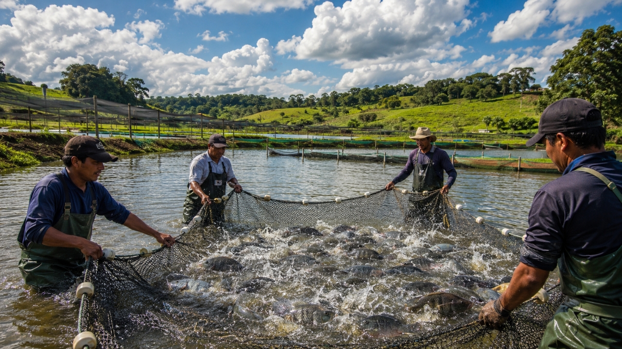 Piscicultura vira novo gigante do agro brasileiro e transforma a tilápia no “boi da água”, em uma cadeia que já movimenta R$ 11 bilhões por ano e supera 1 milhão de toneladas produzidas