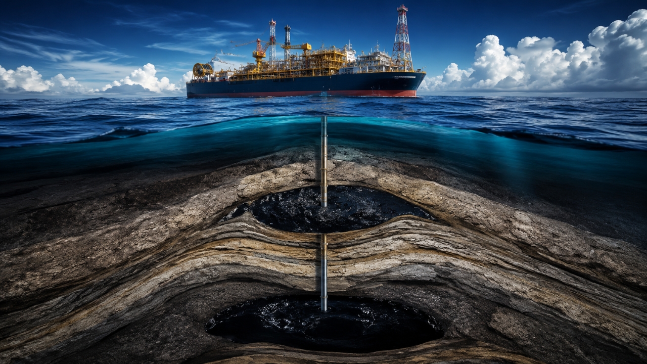 Existe petróleo abaixo do petróleo que o Brasil já extrai: a Petrobras confirmou nova acumulação no campo de Búzios, a 5.600 metros de profundidade, numa zona inferior ao reservatório que já opera na Bacia de Santos