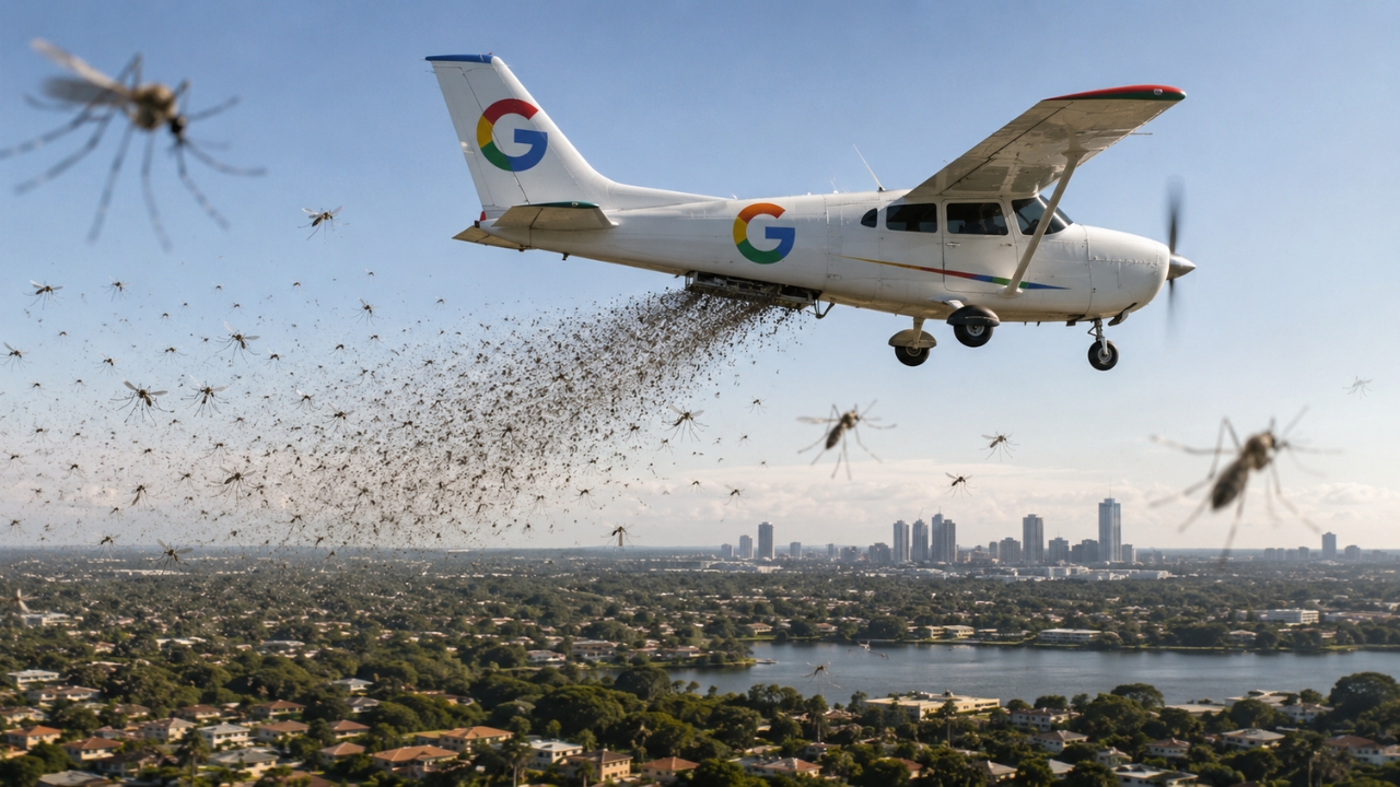 Projeto de biotecnologia do Google pediu autorização à Agência de Proteção Ambiental para soltar até 64 milhões de mosquitos machos com bactéria capaz de reduzir populações transmissoras e ajudar a evitar doenças