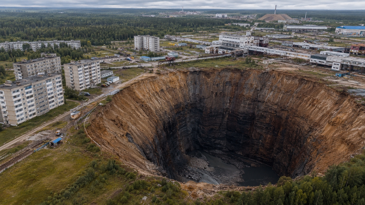 Uma cidade russa que alimenta a soja brasileira está sendo engolida pelo próprio chão, fornece 40% do cloreto de potássio importado pelo Brasil e tem 390 km² de cavernas a 450 metros de profundidade entrando em colapso