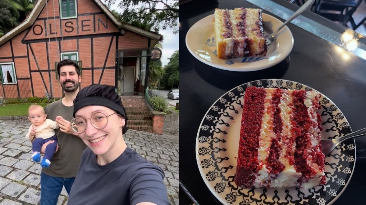 Cafeteria em Pomerode troca Rio Negrinho por bolos artesanais e viraliza nas redes sociais.