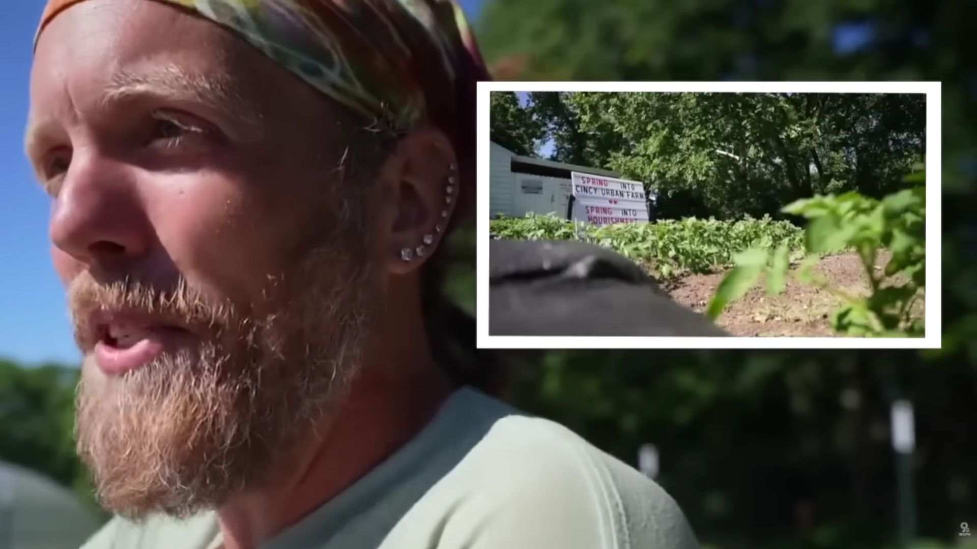 Andy Gorman criou a fazenda urbana Cincy Urban Farm no quintal em Sharonville, foi multado por zoneamento em outubro e ganhou recurso unânime em novembro. Fazenda continua aberta.