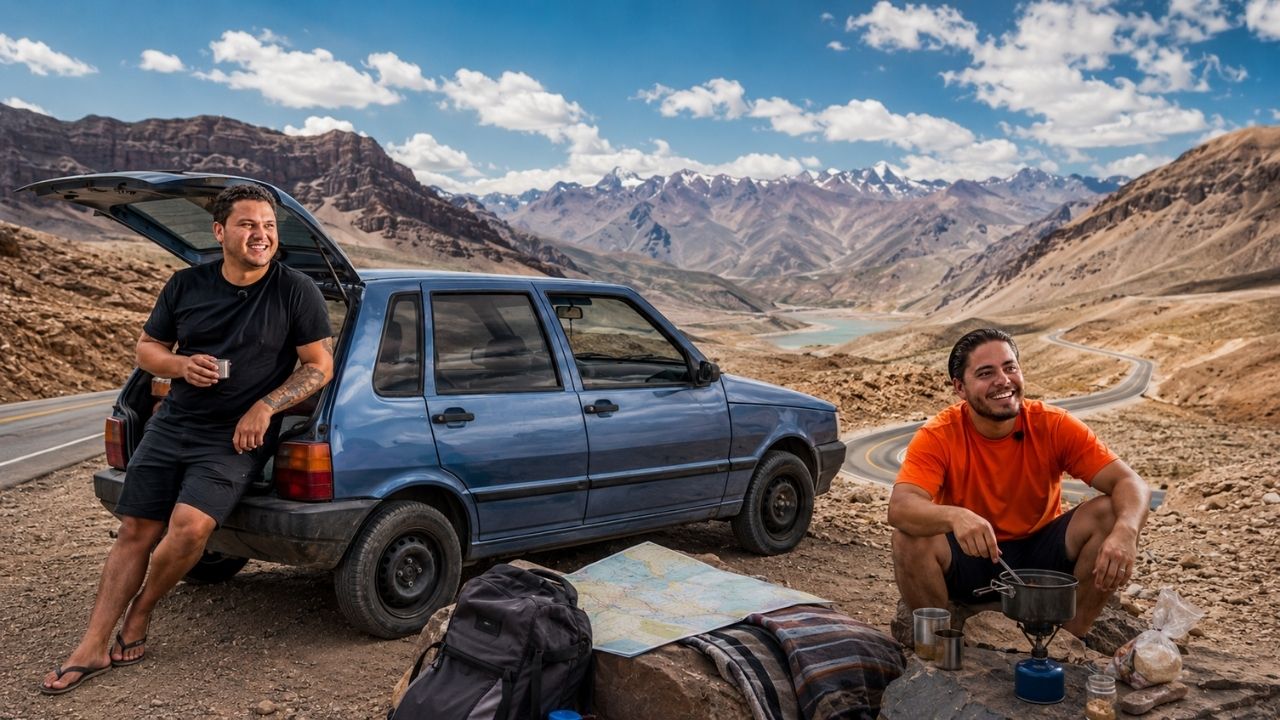 Eles tinham R$ 2 mil cada, um carro velho e o sonho de chegar ao Chile; em 16 dias, dois amigos mineiros cruzaram 3 países, dormiram no veículo, improvisaram comida na estrada (4)