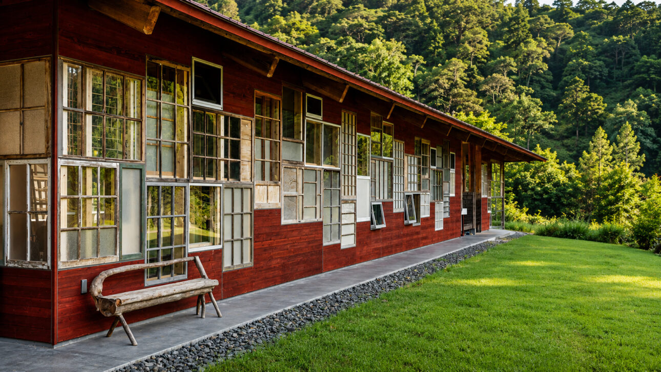 Em Kamikatsu, no Japão, um centro de lixo zero aberto em maio de 2020 mostra como janelas antigas e materiais reaproveitados podem virar construção sustentável