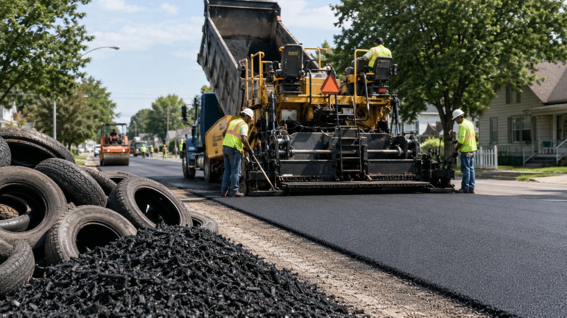 Ann Arbor transforma cerca de 2.000 pneus velhos em asfalto de borracha mais silencioso e durável, num projeto piloto em avaliação no estado de Michigan