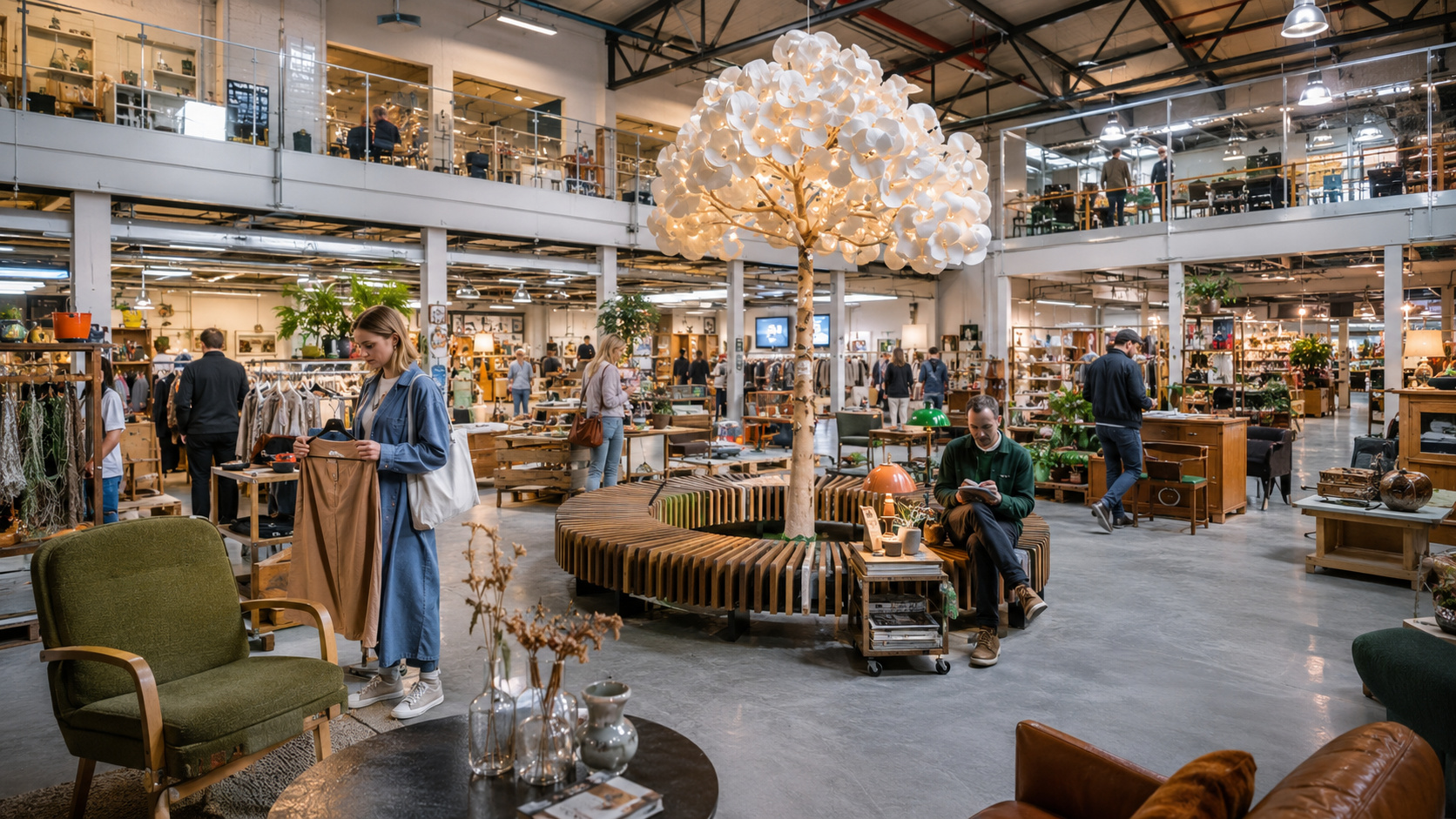 Em vez de vender produtos novos, um shopping de reciclagem na Suécia recebe objetos descartados