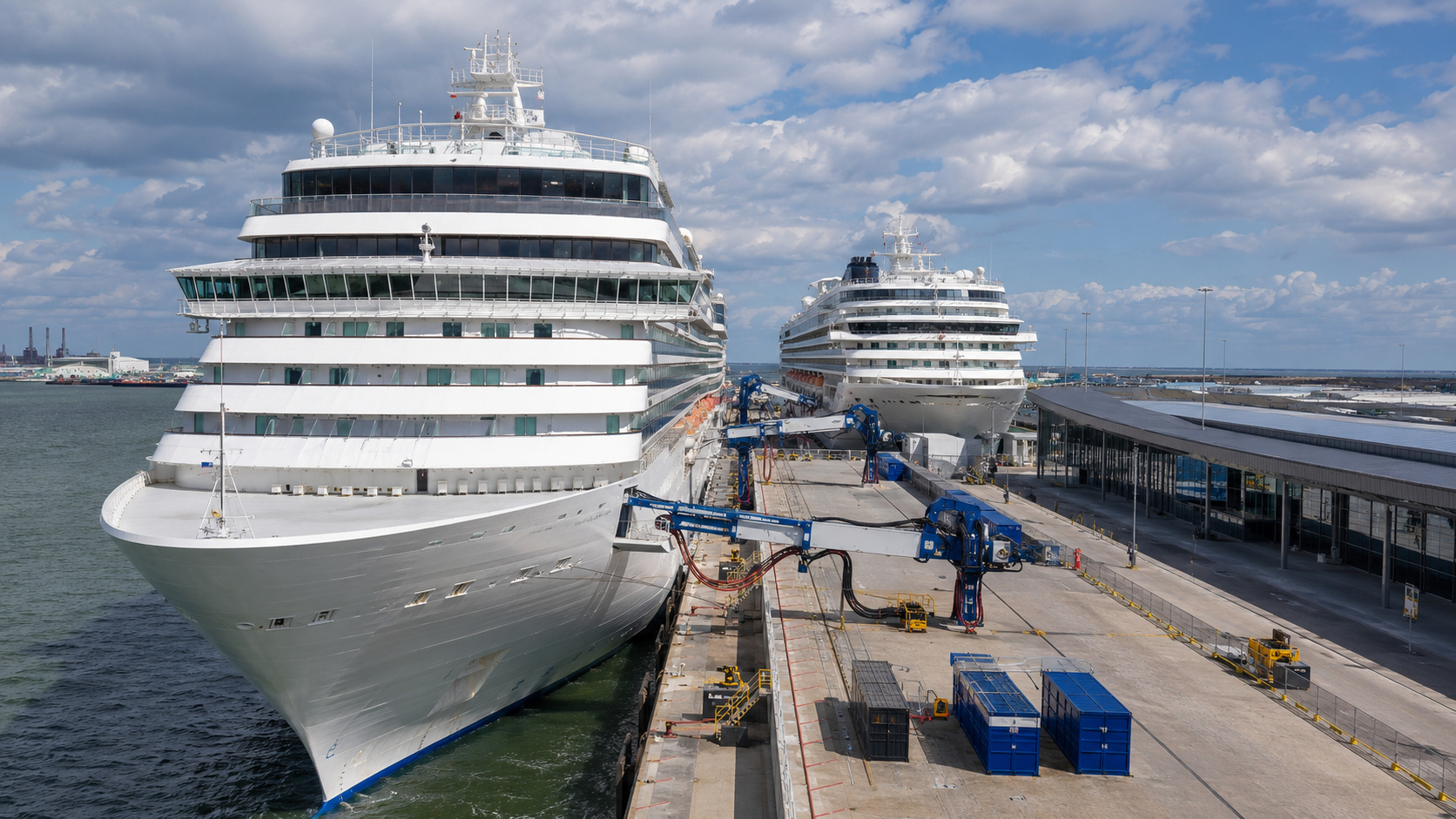 Energia em terra no Porto de Zeebrugge vai levar eletricidade diretamente ao navio