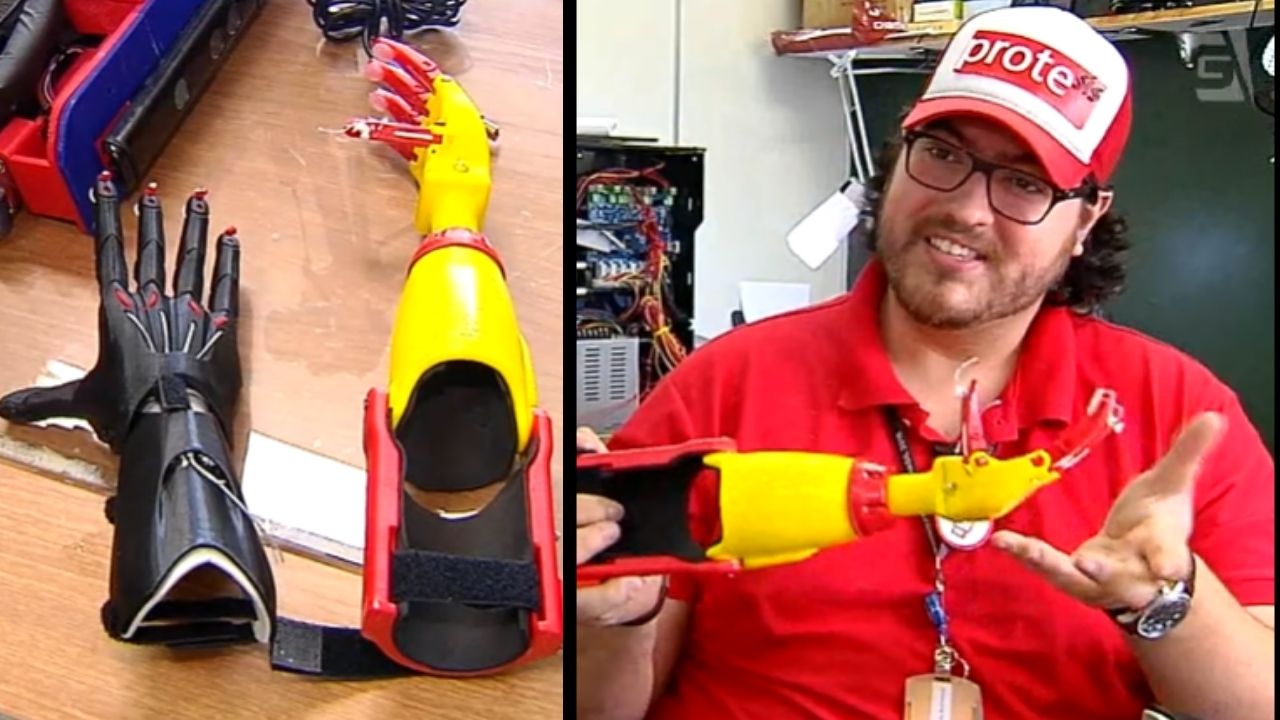 Engenheiro mecatrônico de 26 anos deixou os robôs em segundo plano para criar próteses 3D mecânicas sob medida, que abrem e fecham com o movimento do cotovelo ou do pulso, não (2)