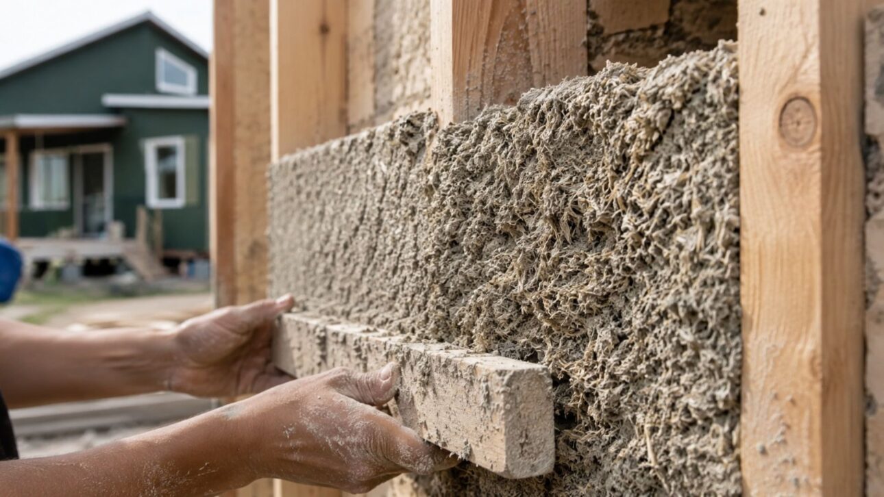 Casa de cânhamo para família carente no Kansas: o hempcrete corta 85% do concreto, esse material alternativo devolve energia à rede e fica carbono negativa.