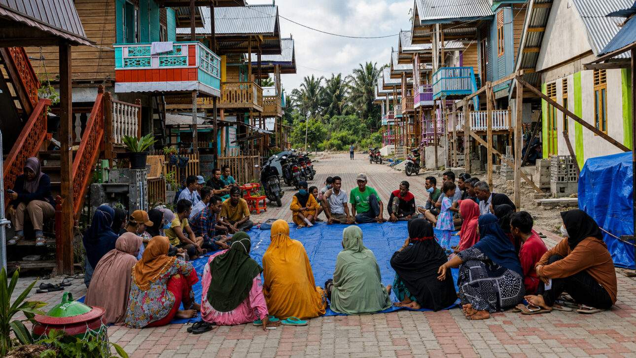 Families affected by the earthquake and tsunami of 2018 participated in community reconstruction in Indonesia
