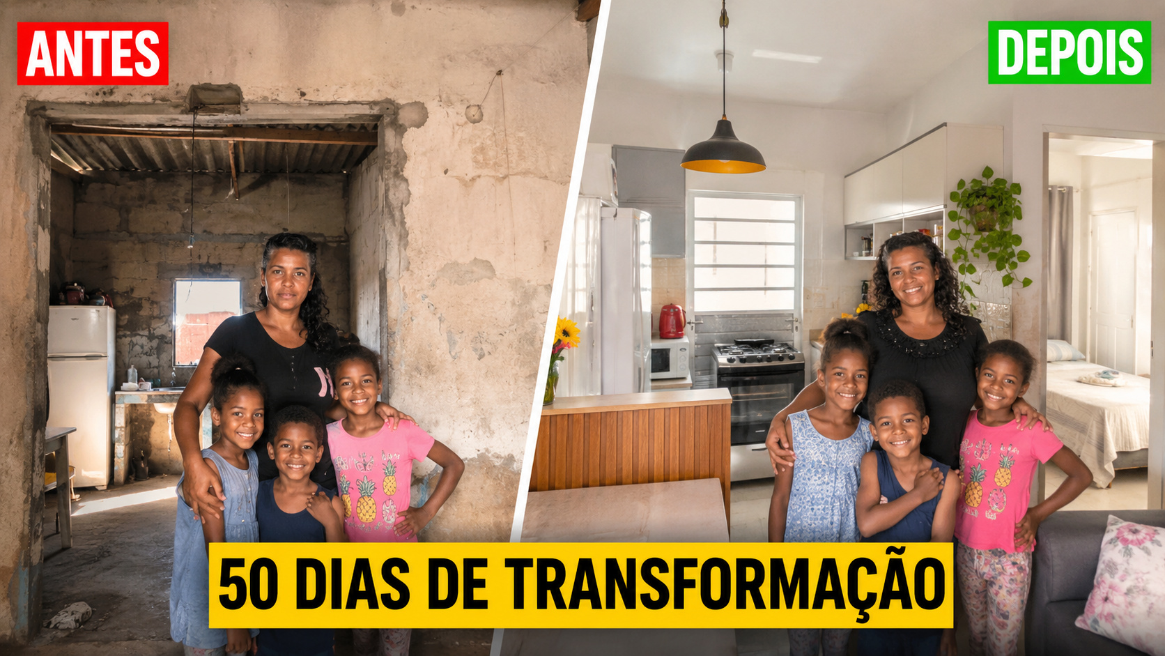 Faxineira vivia com três filhos em casa de 24 m² no Jardim Colombo até projeto em São Paulo transformar o imóvel em 50 dias