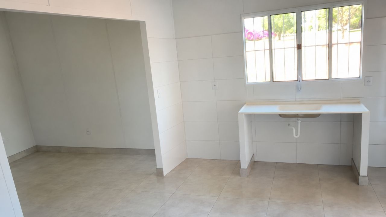 Fazenda em Mato Grosso usa painéis térmicos com PIR em casa adaptável para safra e moradia rural.