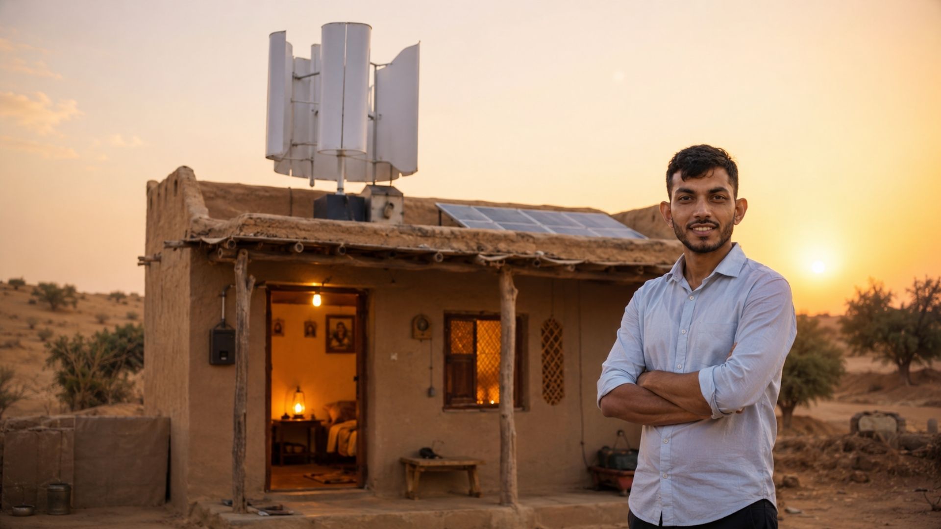 Turbina eólica de alumínio e pás velhas: na Índia, autodidata transformou a invenção caseira na startup de energia renovável Sunwind, presente em 50 países.