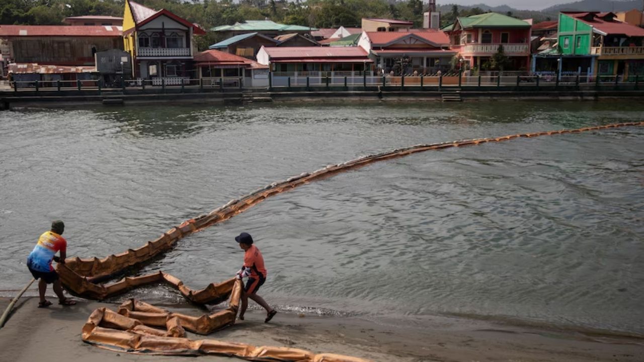 Fibra de coco cria barreiras biodegradáveis contra petróleo no mar, protegendo manguezais e comunidades costeiras.