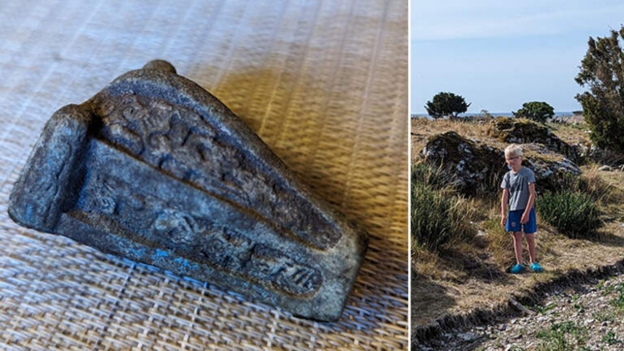 Fivela viking de bronze achada em Gotland pode ter vindo de sepultura danificada da era viking.