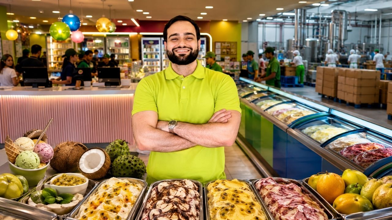 Herdeiro trabalhou aos treze anos em fábrica de sorvete sem revelar ser filho do dono; hoje, aos vinte e cinco, lidera a marca de sorvete para consumo doméstico mais vendida do Nordeste,
