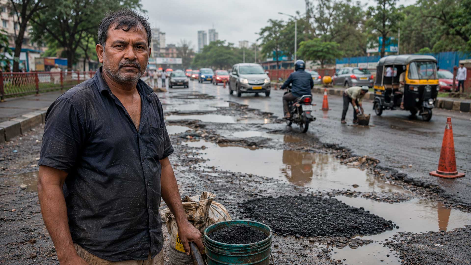 Homem de Mumbai tapa cerca de 1.500 buracos após perder o filho em acidente e expõe falhas na manutenção viária da Índia