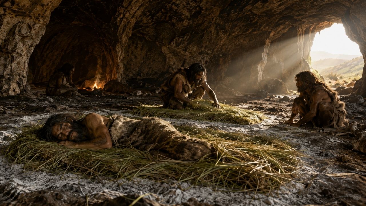 Humanos primitivos já faziam camas há quase 200 mil anos dentro de uma caverna africana, renovavam camadas de grama sobre cinzas e deixaram pistas microscópicas de um hábito (4)