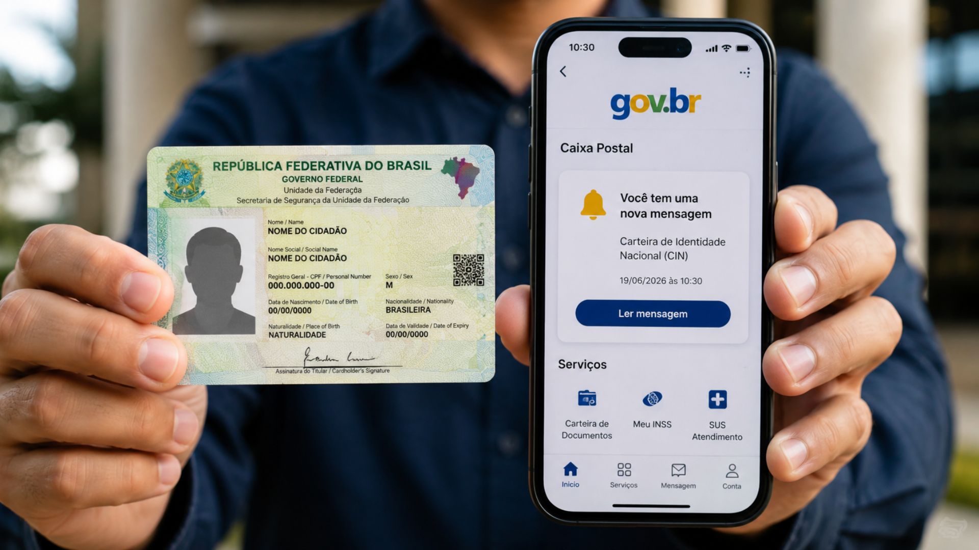 Governo envia avisos sobre a CIN digital no Gov.br para brasileiros que já emitiram o novo RG com CPF como número único.