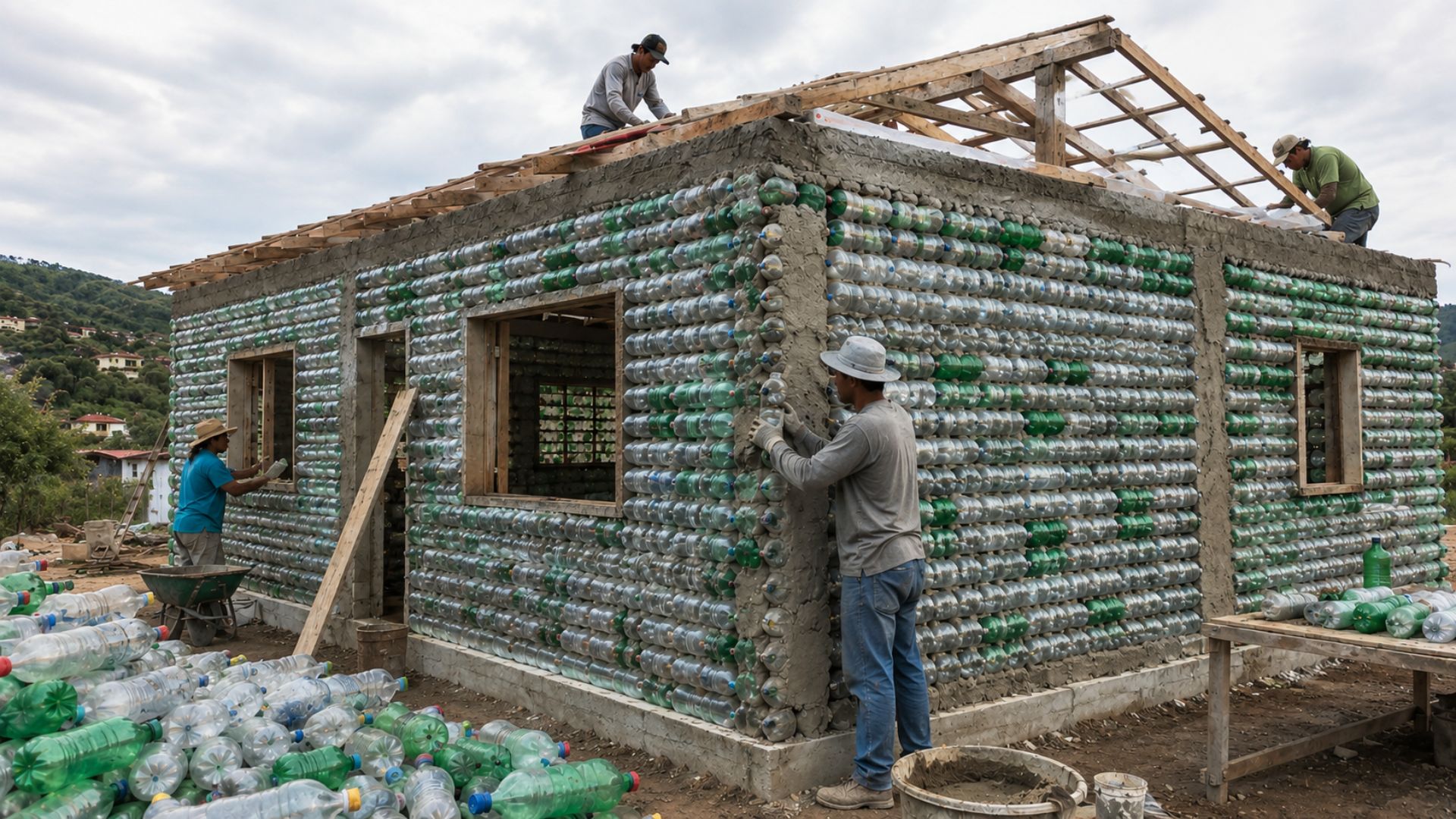 Casa em Tarumirim usa 10 mil garrafas PET e mostra como plástico reaproveitado pode ganhar função permanente na construção sustentável.