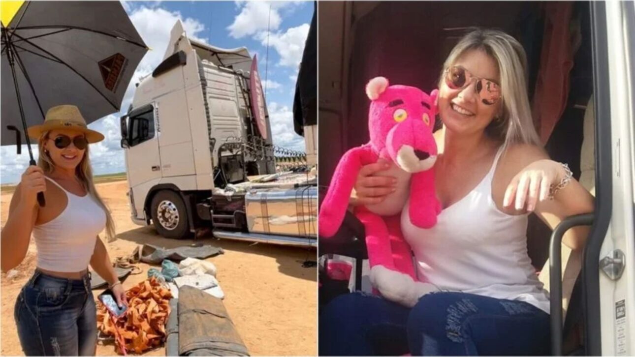 Veridiana Henning, a Pakita BR-153, trocou a carreira tradicional pela boleia e virou caminhoneira influencer nas estradas do Brasil.
