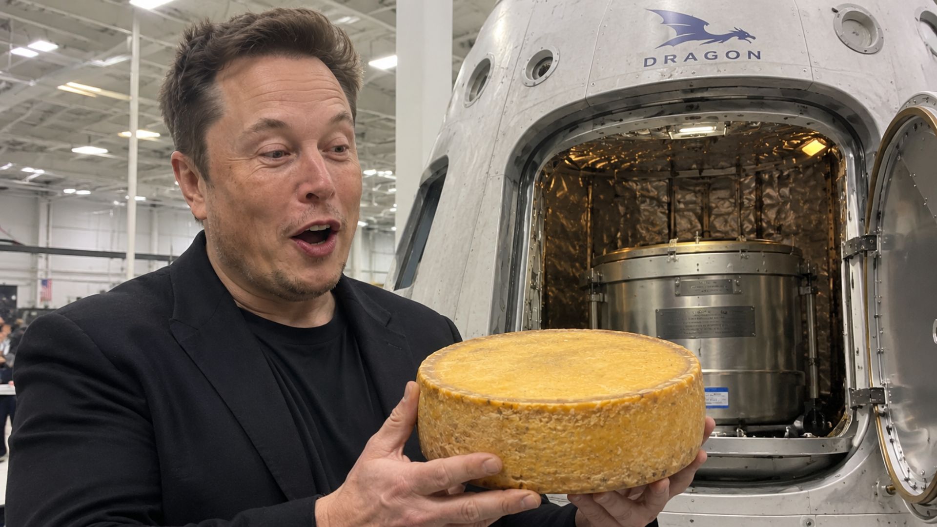 SpaceX enviou queijo Le Brouère na cápsula Dragon em teste da NASA, missão histórica com Falcon 9 e referência a Monty Python.
