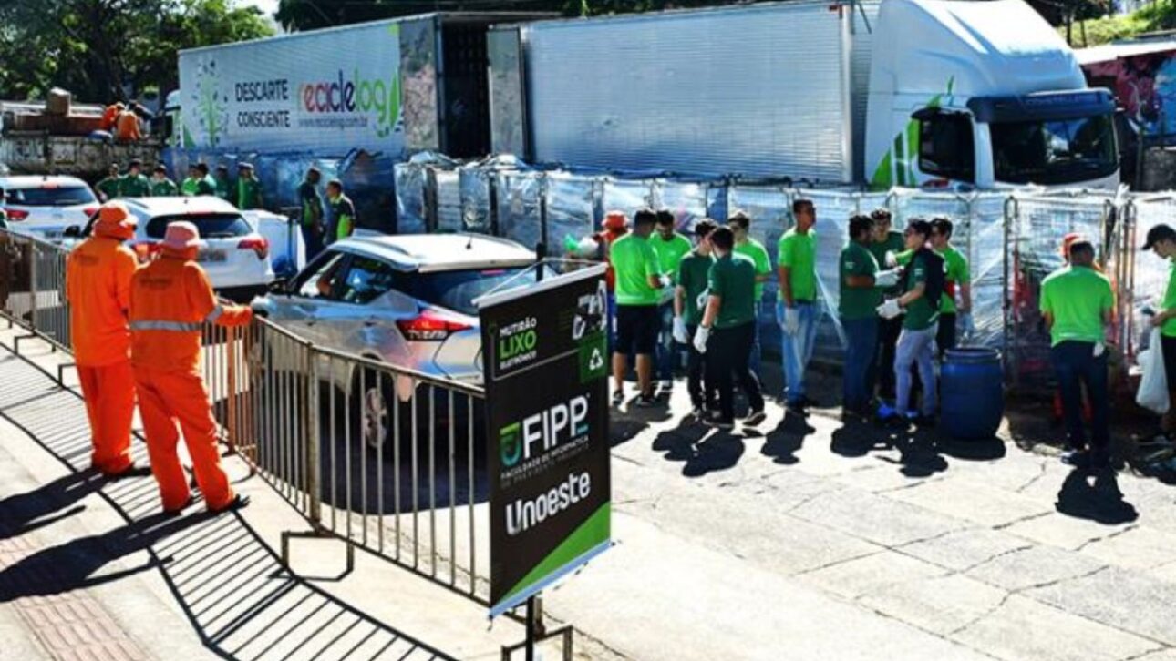 Presidente Prudente recolhe mais de 800 toneladas de lixo eletrônico em mutirão com 300 voluntários e destinação ambiental correta.