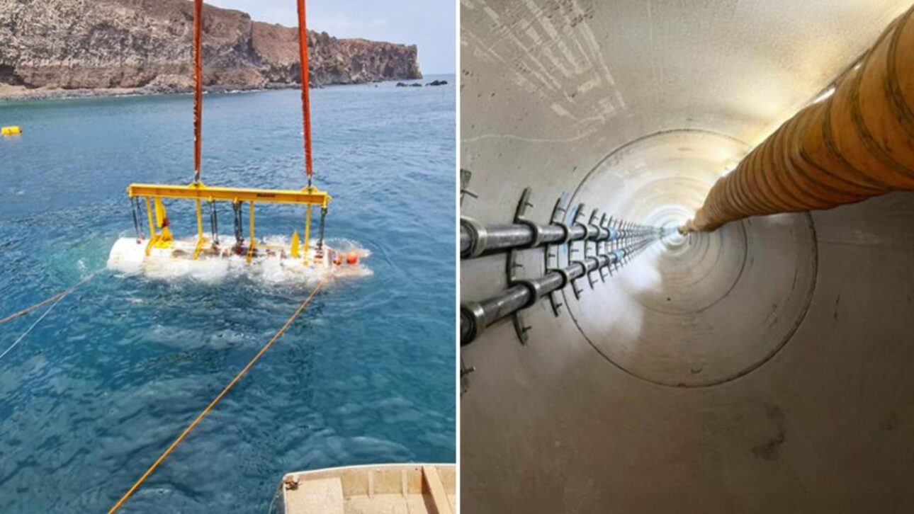 Usina de dessalinização de Mamelles usa túneis submarinos no Atlântico para ampliar água potável em Dakar. (Imagem: Eiffage)