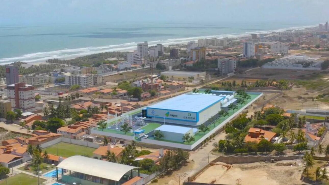 Dessal Ceará prevê usina de dessalinização na Praia do Futuro para reforçar abastecimento de água em Fortaleza. (Imagem: Divulgação/Cagece)