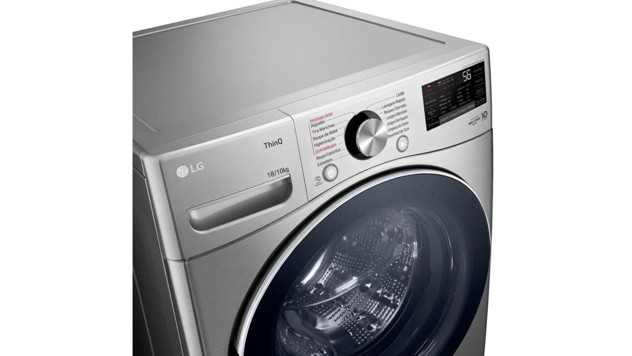 LG lança lava e seca de até 18 kg com IA que detecta sujeira, elimina 99,9% das bactérias e lava edredons em 39 minutos.