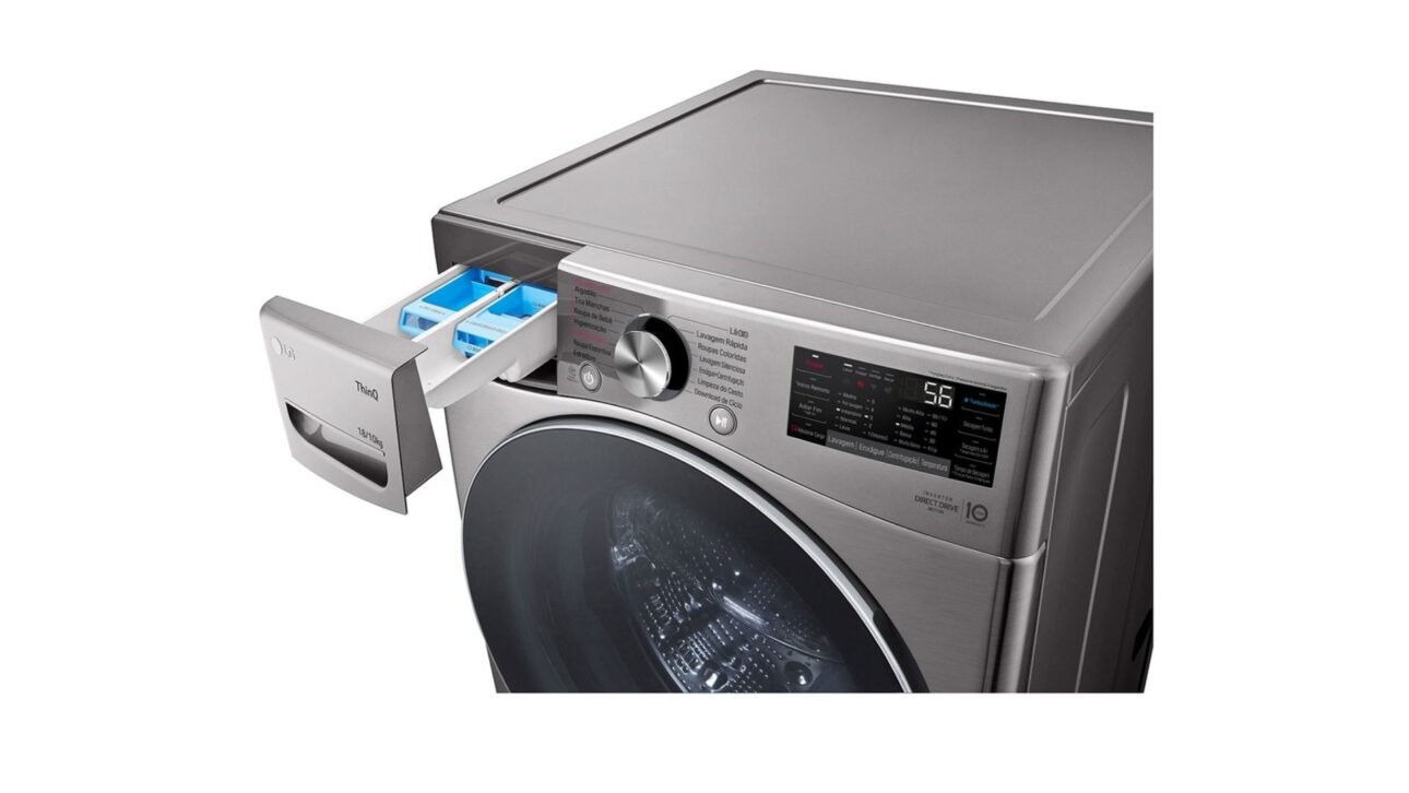 LG lança lava e seca de até 18 kg com IA que detecta sujeira, elimina 99,9% das bactérias e lava edredons em 39 minutos.