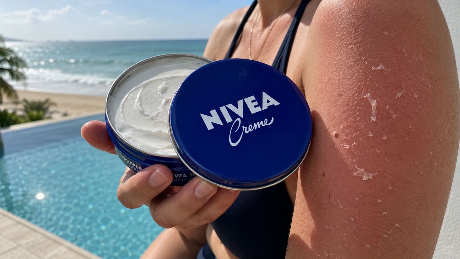 Creme Nivea da lata azul hidrata, mas não substitui protetor solar nem trata queimadura causada por raios UVA e UVB.