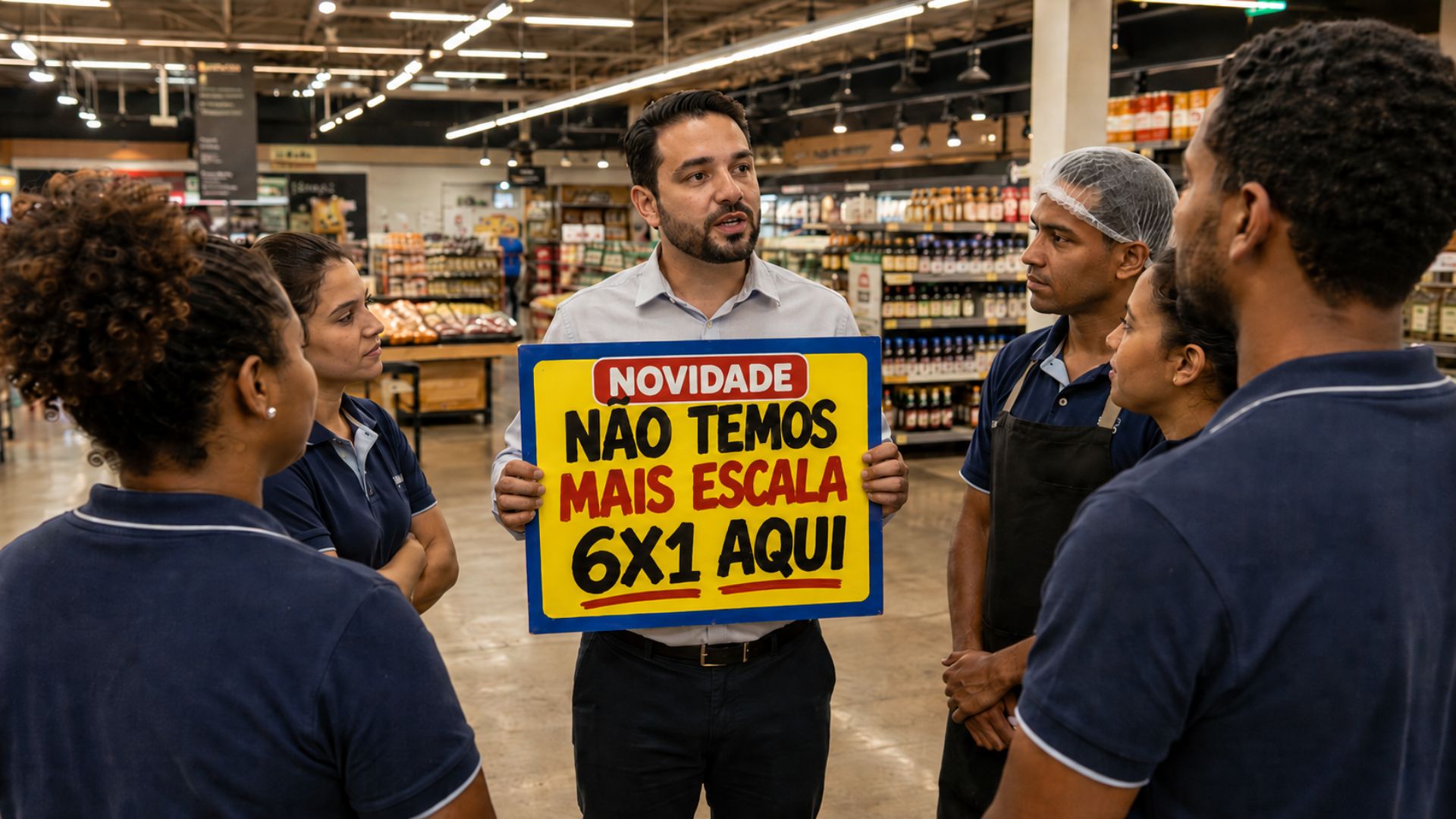 Supermercado testa escala 5x2 com dois dias de folga enquanto fim da escala 6x1 e jornada de 40 horas avançam no Senado.