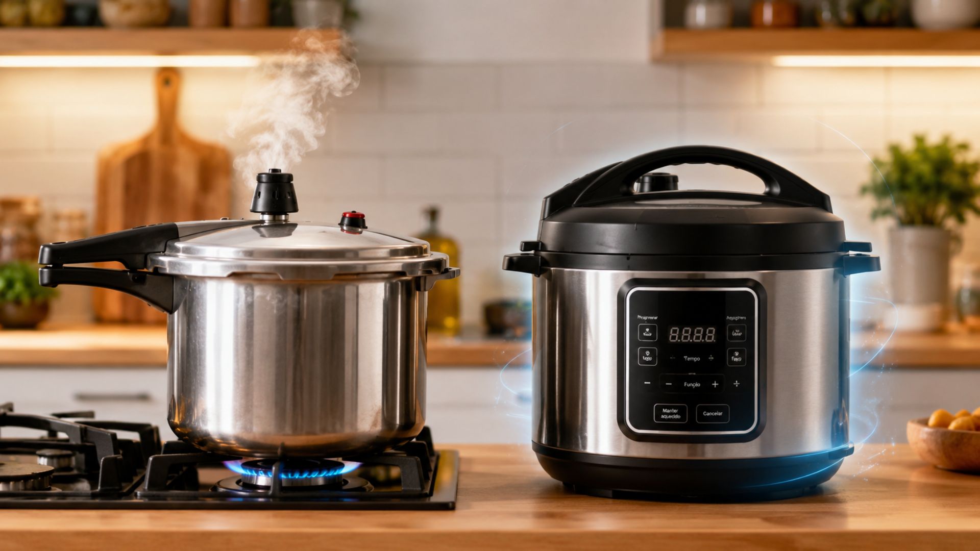 Panela de pressão elétrica da WAP reúne timer, funções automáticas e recursos de segurança para facilitar receitas feitas sob pressão.