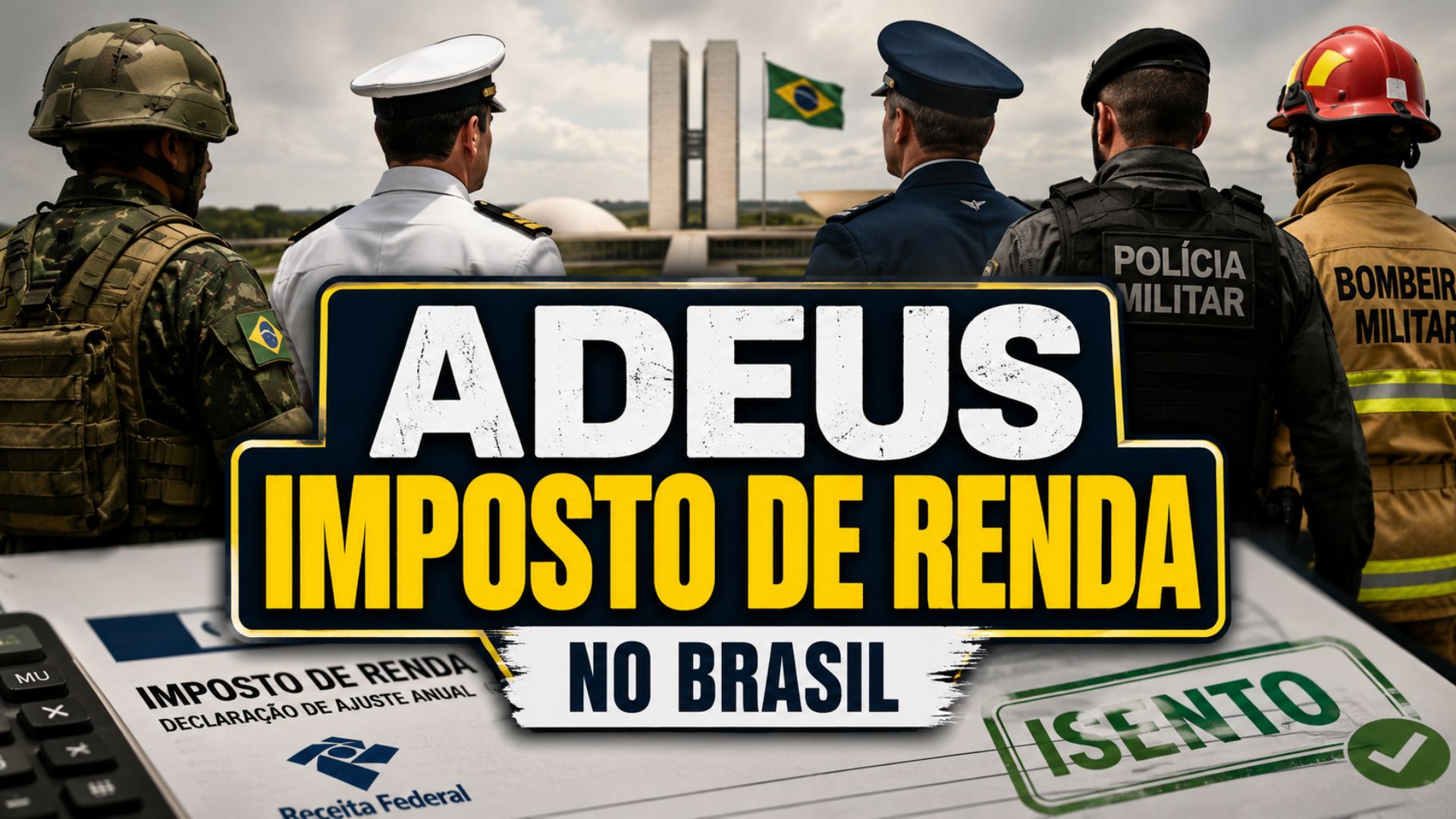 Senado analisa PL 2557/2026, que prevê isenção do Imposto de Renda para militares, PMs e bombeiros sem impacto fiscal calculado.