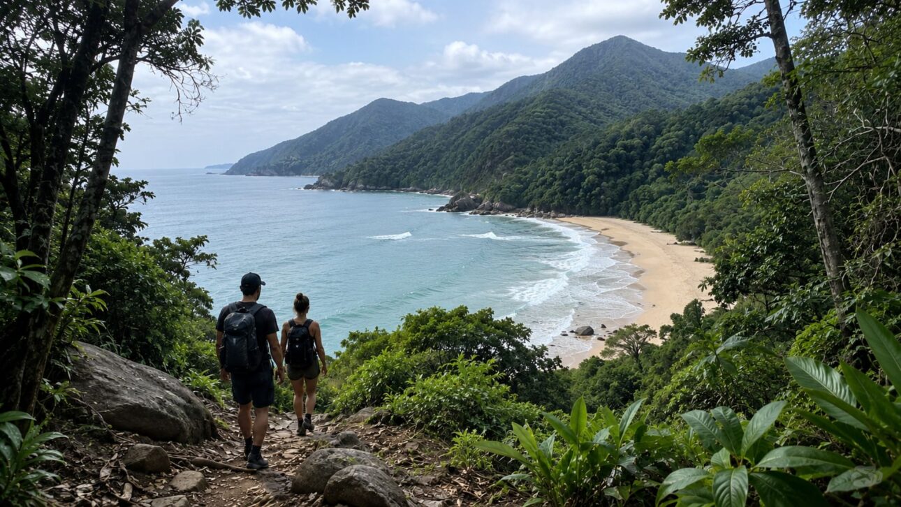 Praia do Bonete, em Ilhabela, aparece entre as melhores do mundo, mas exige trilha ou barco para chegar ao destino.