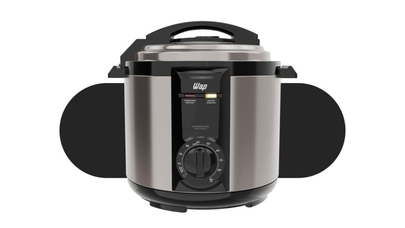 Panela de pressão elétrica da WAP reúne timer, funções automáticas e recursos de segurança para facilitar receitas feitas sob pressão.