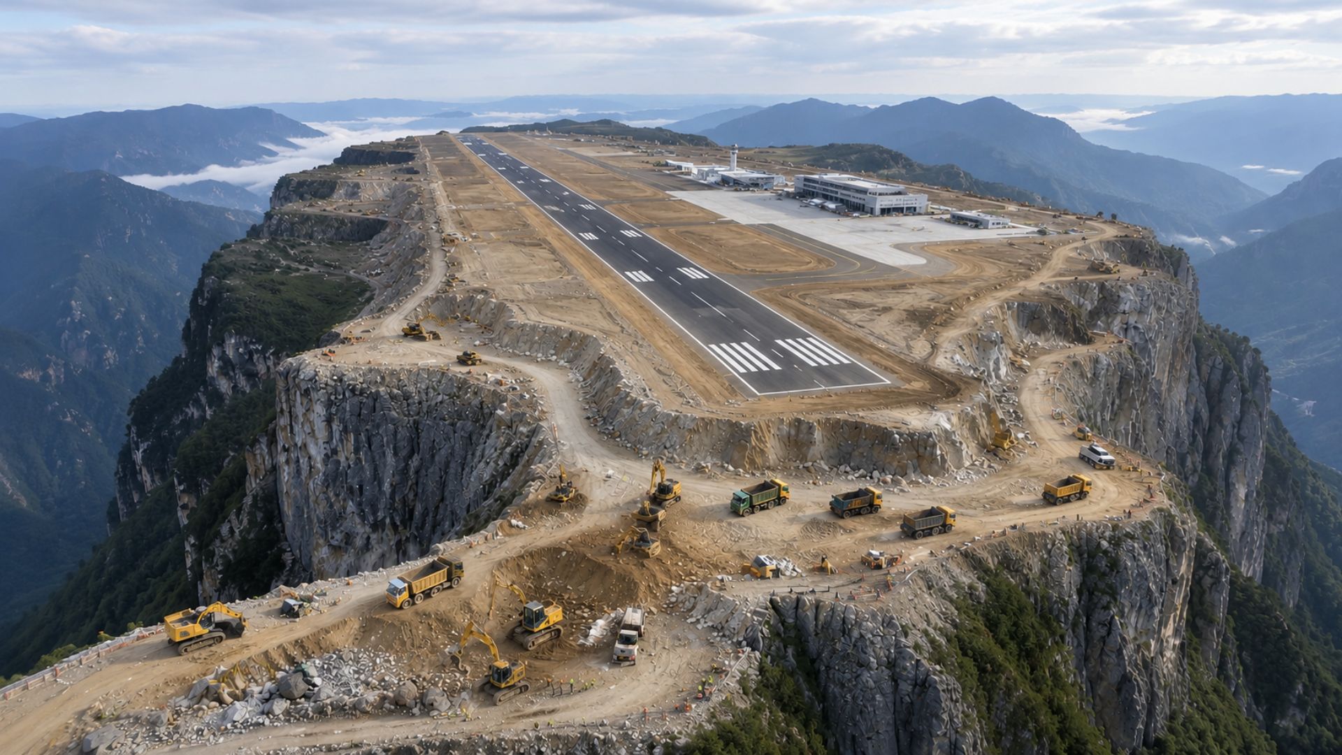 Aeroporto de Chongqing Wushan foi construído em área montanhosa, com pista de 2,6 km, alta altitude e ligação aérea às Três Gargantas.