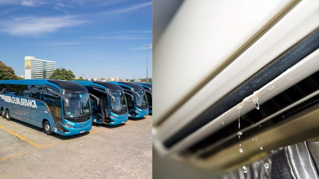 Água do ar-condicionado de ônibus é reaproveitada pela Águia Branca em para-brisas e sanitários, gerando economia de milhões de litros por ano.