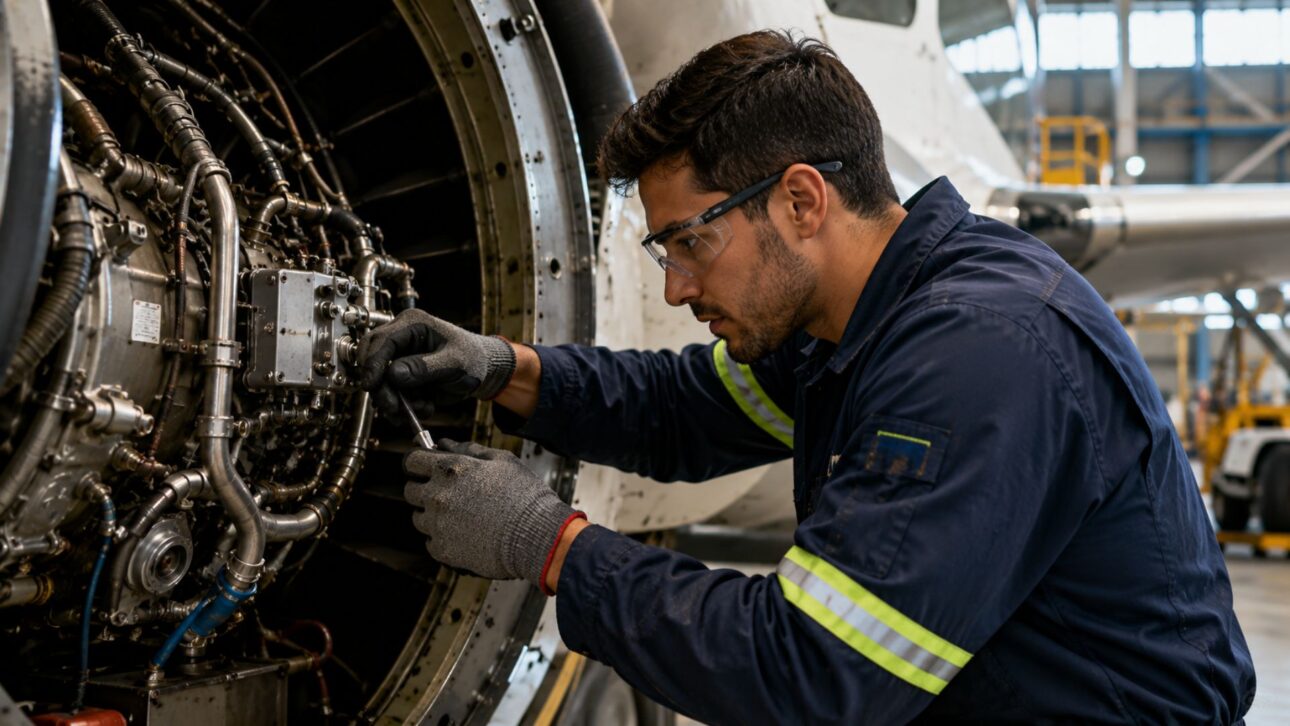 Manutenção de aeronaves sofre com falta de profissionais no Brasil, mesmo com salários acima de R$ 7,5 mil em áreas especializadas.