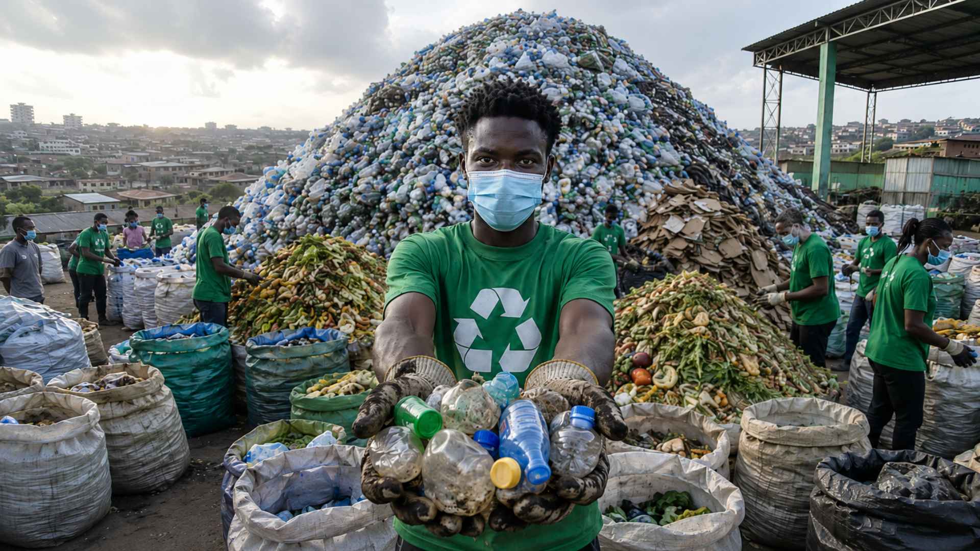Jovens de Gana vencem prêmio global com modelo de resíduo zero que reduz poluição do ar e transforma lixo urbano em renda na África.