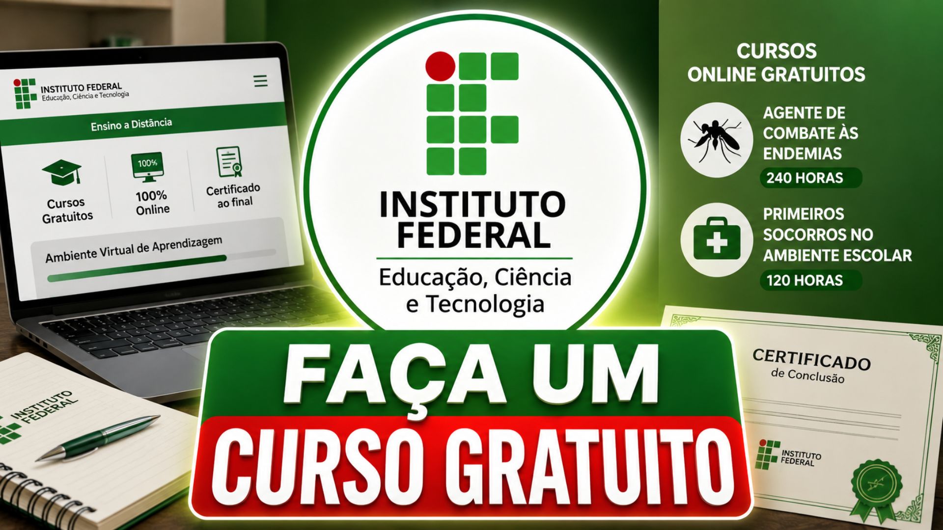 IFSULDEMINAS abre 4 mil vagas em cursos gratuitos online para quem concluiu o ensino médio, com formações de até 240 horas.