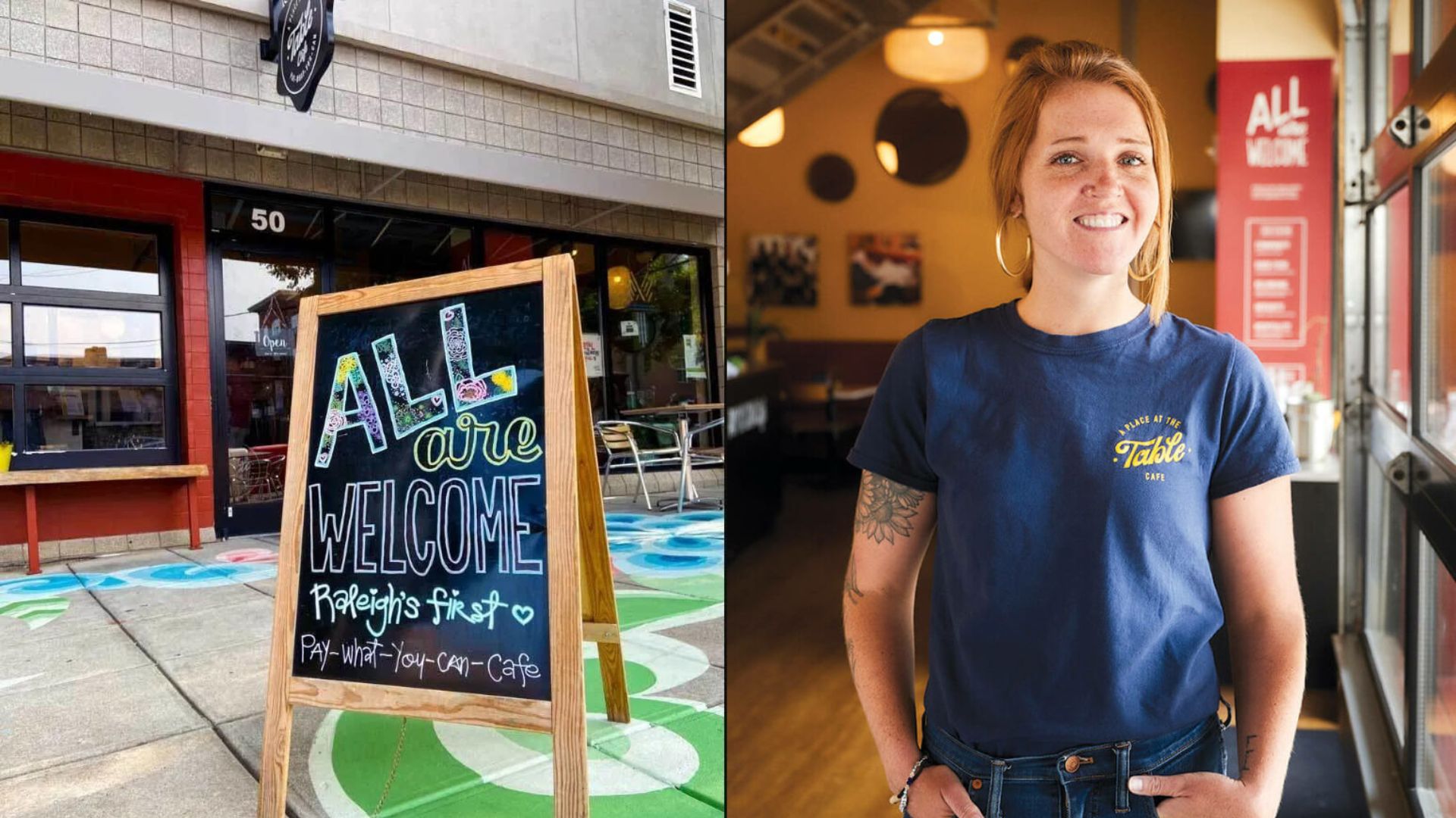 Cafeteria em Raleigh permite pagar preço cheio, doar US$ 3 ou trocar 1 hora de voluntariado por refeição no modelo pay-what-you-can.