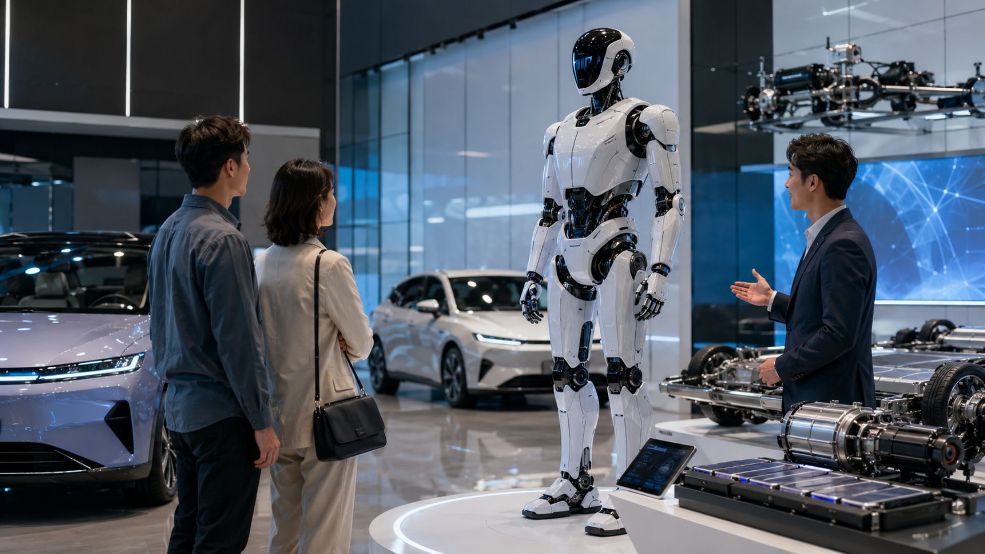 A BYD desenvolve robôs humanoides para vender em concessionárias, usando as mesmas baterias e inteligência artificial dos carros, mas ainda sem data de lançamento.