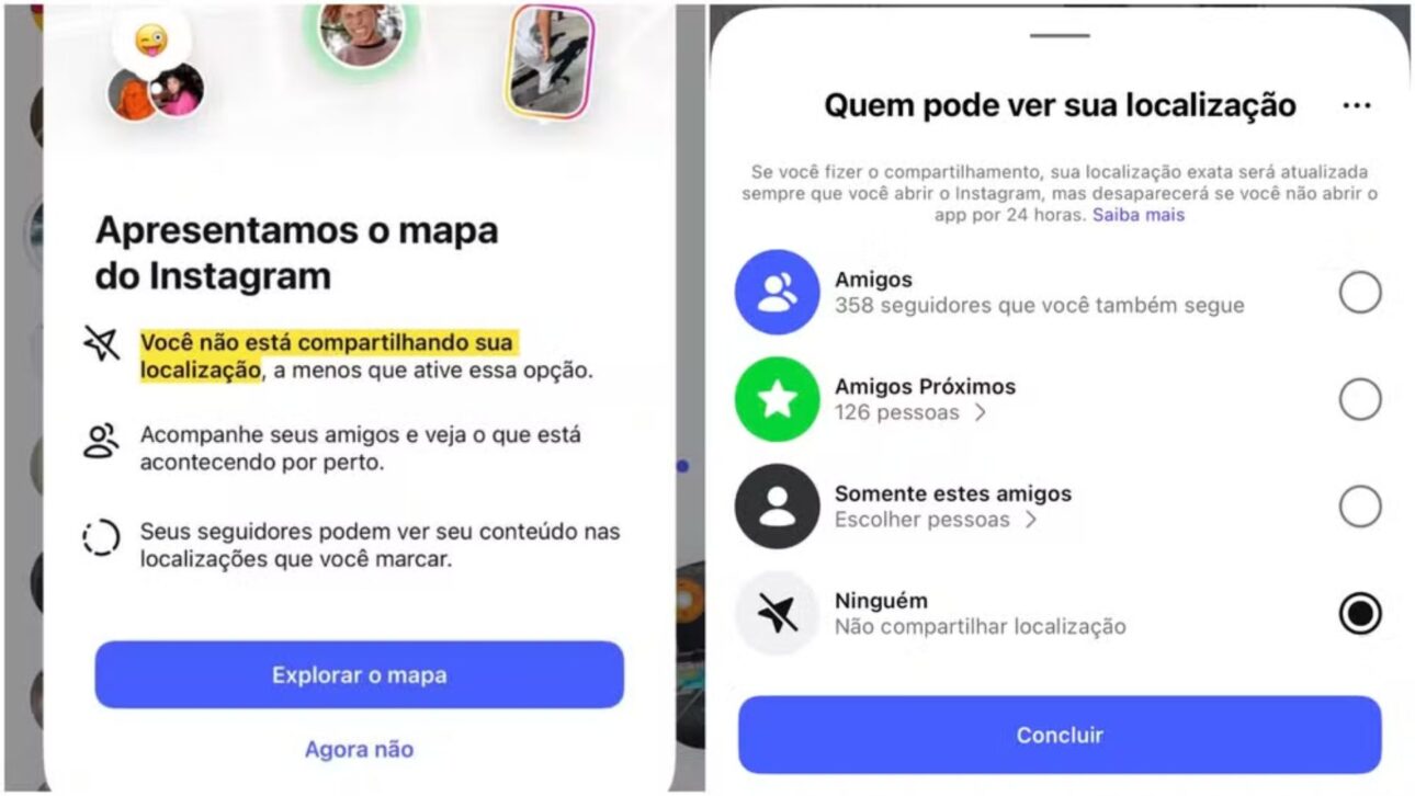 Instagram passa a exibir localização em tempo real de usuários no Brasil e gera preocupação — Foto: Repdoução/Instagram