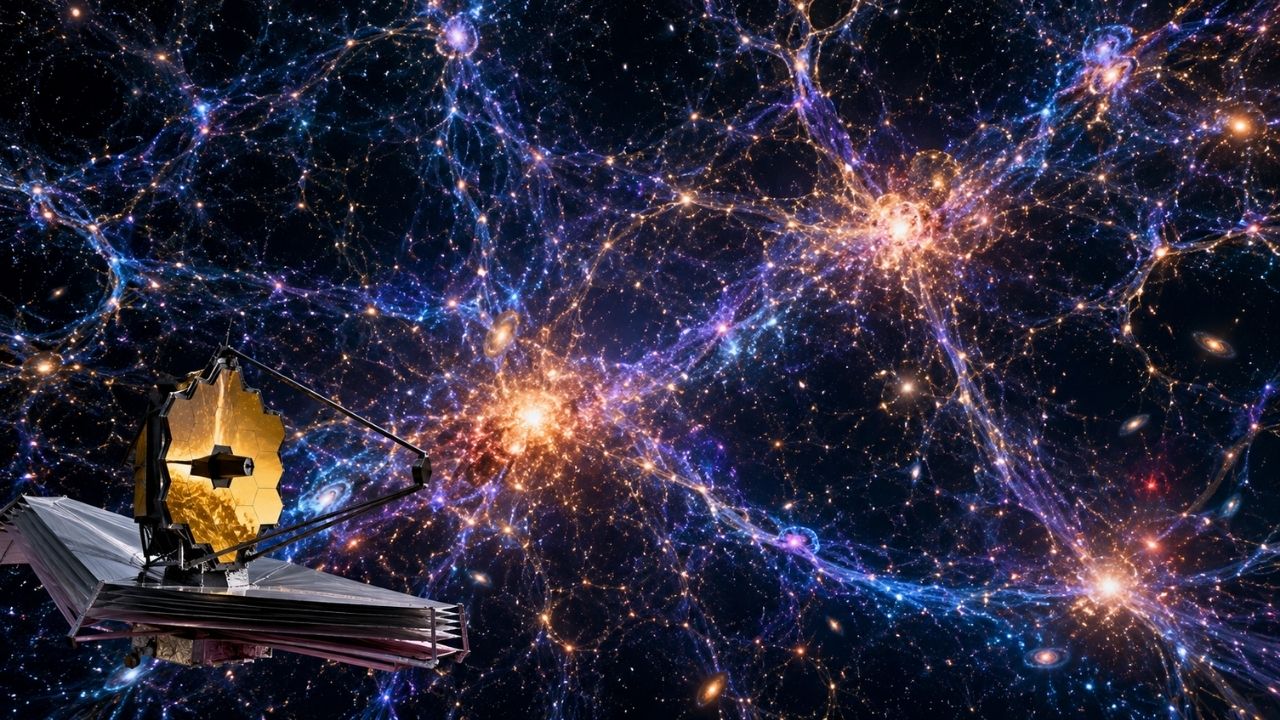 James Webb revela o mapa mais detalhado do “esqueleto invisível” do universo, conecta 164 mil galáxias desde quando o cosmos tinha cerca de 1 bilhão de anos e mostra como a teia cósmica (3)